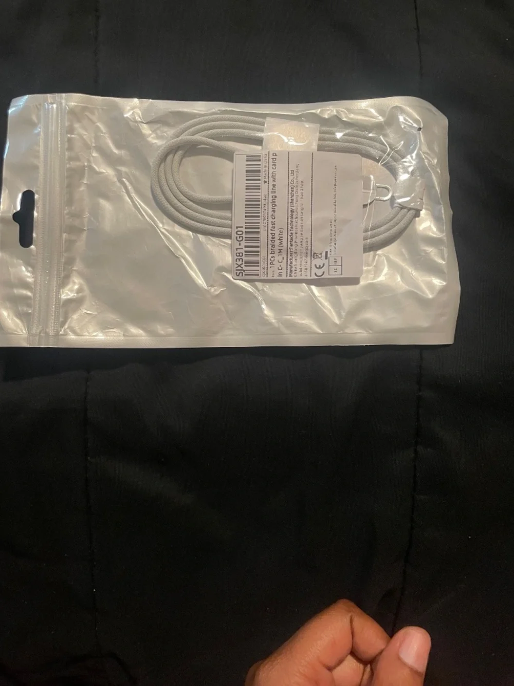 White Braided USB-C Fast Charging Cable 1M New Sealed - As Pictured